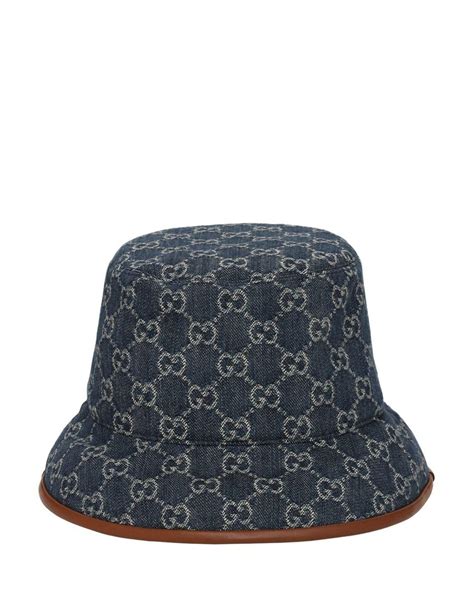 blue gucci cap|gucci blue canvas bucket hat.